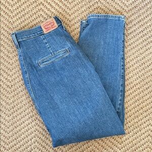 Levi's - High Waist Tapered Denim Jeans - Blue - 30
